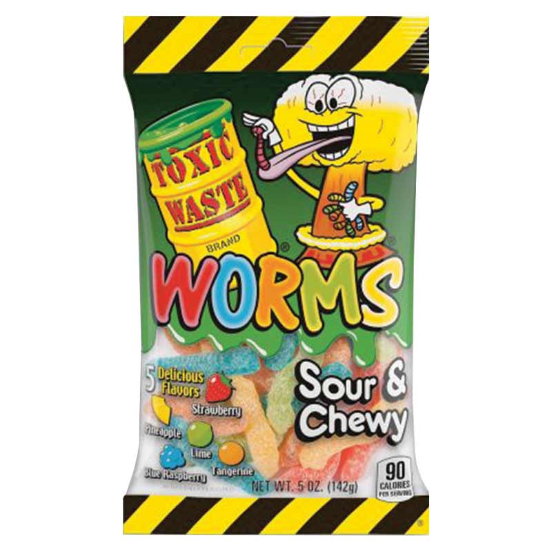 TOXIC WASTE Sour Chewy Worms - Santikos Foods