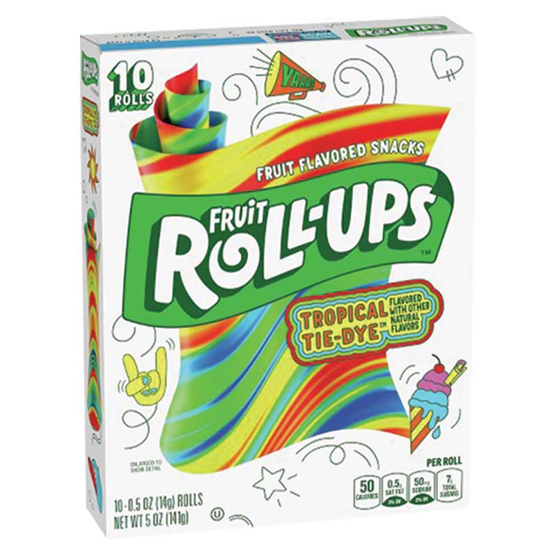 BC FRUIT ROLL-UPS Tropical Tie-Dye 10-Pack - Santikos Foods